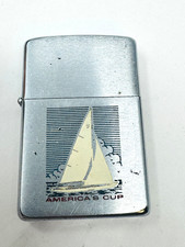 Vintage 1961 1962 Americas Cup Yacht Boat Racing Zippo Lighter Enamel picture