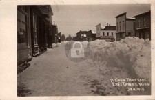 East Tawas MI Michigan Snow Blockade 1918 RPPC Photo Postcard COPY picture