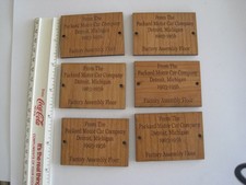 Packard Motor Car Company 1903-1956 Factory Assembly Floor Wood Plaques Lot 6 picture