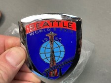 1962 Seattle Worlds Fair Car Badge Hood Grill License Plate Topper Ornament picture