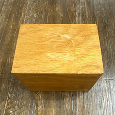 Vtg 1970 Wayne Novelty Oak Index Card File Box 7520-285-3143 Dovetail Military picture