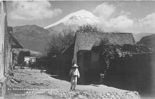 RPPC Popocatépetl Volcano Amecameca Mexico Osuna Real Photo Postcard 1940s picture