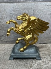 Vintage Pegasus Figurine Carver Tripp Gold Brass Pewter Bookend Horse Figure picture