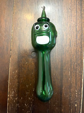 5” Glass Pipe Bowl Green Cartoon picture