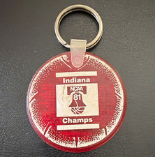 Indiana University NCAA Champs 1981 Basketball Schedule Keychain Red/Silver picture