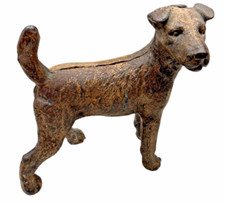 Vintage  Airedale Terrier dog Cast Metal 6 pounds 9