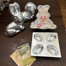 Lot Of Vintage Wilton Easter Cake Pans 3d Lamb And Rabbit Bunny Mold And Eggs picture