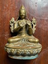 Antique Tibetan Tsongkhapa Statue on Lotus Base with Inscription picture