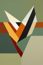 Large Abstract Painting 2x3 ft. Complex Geometric Demrin Fine Art Original NEW picture