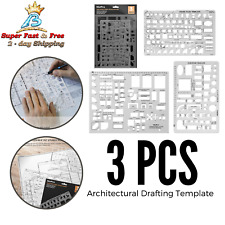 3 PCS Architectural Drafting Tools House Plan Drawing Measuring Template Ruler picture