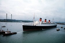 England 1960s The Queen Mary Ocean Liner pictured being towed into- Old Photo picture