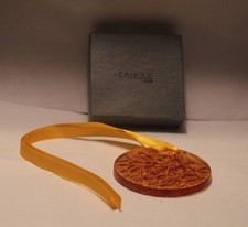 Lalique Crystal Noel 1991 Amber Mistletoe Ornament with Box picture