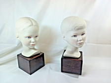 Cybis porcelain figures, boy & girl heads, c 1963. DS07 picture