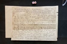 Antique 1864 Handwritten Extract Of PECULIAR BY POET W HOWITT picture
