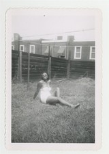 African American Female 1950 Black Ebony Curvy Woman Risque Pose Photo Q10056 picture