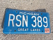 RARE 1999 MICHIGAN LICENSE PLATE BLUE BASE ORIGINAL CHEVY FORD DODGE NISSAN ETC  picture