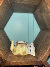 Vintage ceramic mad kitty toothpick holder or plantar decor from Japan picture