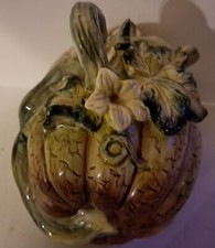 Beautiful Vintage Kaldun &Bogle Squash Gourd Covered Ceramic Lid Great Condition picture