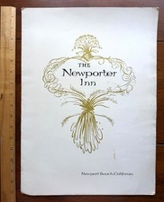 Vintage 1962 Newporter Inn Newport Beach CA Menu John Wayne Hotel Mid Century picture