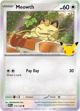 Pokemon 30th Celebrations Meowth 113/128 30th Anniversary English Holo picture