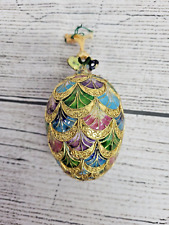 Vintage Alessandra Glass Cloisonne Victorian Enamel Faberge Inspired Ornament picture