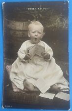 Vintage RPPC “Sweet Melody” Postcard - Singing Child, Early 1900s, Hand-Tinted picture