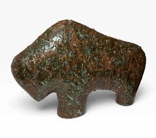 Vintage Ceramic Fat Lava Glaze Buffalo Bison Bull  Kurt Tschorner? West Germany? picture