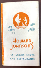 VINTAGE 1950s HOWARD JOHNSONS LIST OF LOCATIONS RESTAURANTS ICE CREAM FLAVORS picture