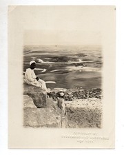 Antique photo CAIRO, NILE RIVER PLAINS cliff view EGYPT Underwood EMBOSSED 1900s picture