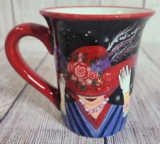 Susan Winget Certified Entertainment Red Hat Society Mug Red Black Purple picture
