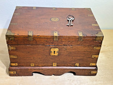 Antique Civil War Wooden Campaign Box & Keys | 15