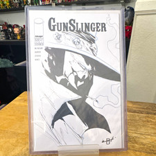 Gunslinger Spawn #50 Johnathan Uribe Sketch on Blank. Comes in Top Loader. picture
