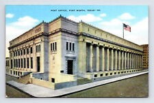 Linen Postcard Fort Worth TX Texas Post Office picture