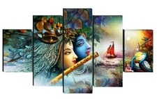 VIBHSA Radha Krishna Painting Wooden Handmade Wall Frames For Home Decor Gift picture