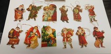 Lot of 12 Antique Victorian Style Santa Claus Christmas Ornaments picture