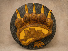 Vintage TRAX OF ALASKA KODIAK BROWN BEAR PAW ~ WALL PLAQUE ART CASTING SCULPTURE picture