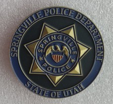 SPRINGVILLE POLICE K9 Unit CHALLENGE COIN sheriff Art City UTAH metro Provo Orem picture