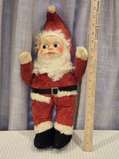 Vintage 1950s-60s Santa Claus Plush Doll MCM  19” Celluloid Face Christmas picture