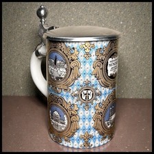 Vintage German Porcelain Pewter Lidded München Souvenir Beer Stein Hofbräuhaus picture