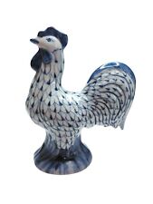Ceramic Rooster Blue and White Hand Painted 7.5 inches tall picture