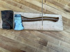 Antique Embossed James H Mann Hunters Pride Axe Hatchet w/ Leather Sheath picture