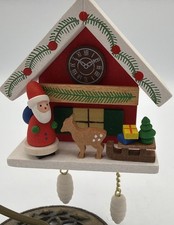 Christian Ulbricht Ornament Santa with Red Cuckoo Clock NWT Erzgebirge  picture