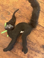 Annalee 12in Scaredy Cat Halloween Black Cat Plush Orange Witch Hat Tags 2004 picture