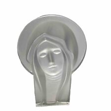 Madonna Virgin Mary Frosted Glass Figure Religious Icon Statue  Bust Head picture