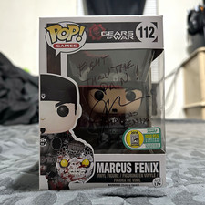 Funko Pop Marcus Fenix #112 Gears of War SDCC 2016 1000pc Signed John DiMaggio picture