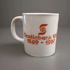 Scotiabank (Bank of Nova Scotia) 1889-1989 100th Anniversary Logo Coffee Cup NOS picture