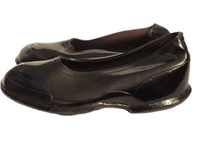 Servus Snag-Proof Kids 12.5 Solid Black Rubber Overshoes Vintage 20th Century picture