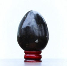 Gemstone Egg Coppernite Nuummite Crystal Energy Healing Chakra Balance 135MM picture