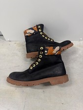 Timberland Premium Boots Black Nubuck Camo Collar A5XNF Men Size 7.5, Women's 9 picture