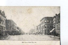 Allen Street, Webb City, Mo. Missouri Postcard. Black & White picture